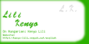 lili kenyo business card